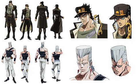 Comparison of Jotaro's and Polnareff's Part 3 and Part 5 character ...