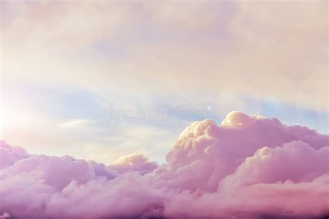 Beautiful Cumulus Clouds at Sunset, Sunrise. Pink, Fabulous Stock Photo ...