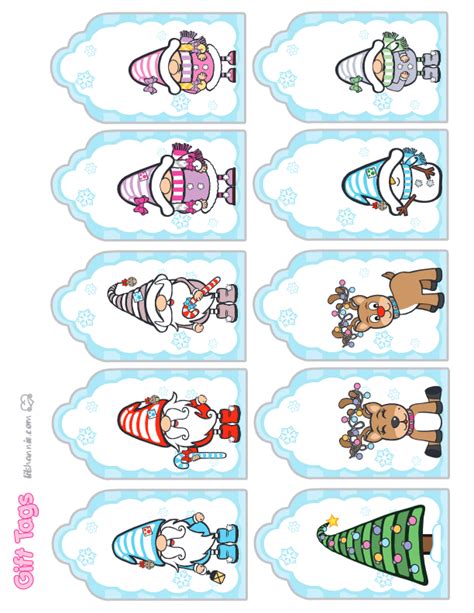 Christmas Gnomes Gift Tags