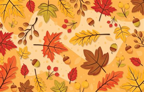 Fall Autumn Floral and Leaves Background - Free Download