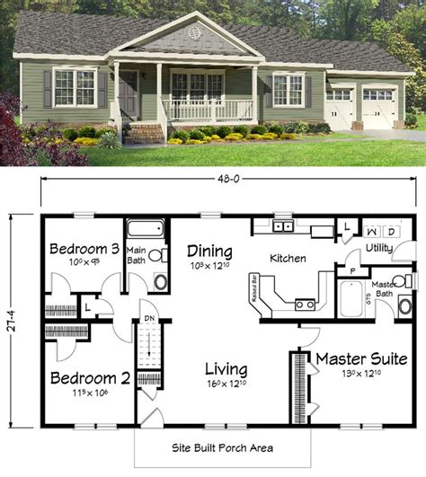 Small Ranch Style Home Floor Plans - floorplans.click