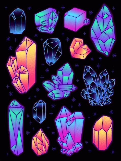 'Magic Crystals' Print from Hanna Lefcourt Illustrations in 2021 ...