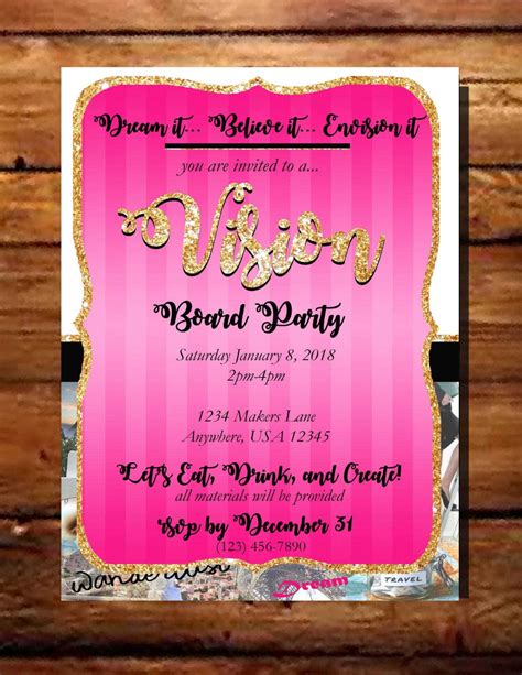 Vision Board Party Invitation by ElleGDesignsUSA on Etsy Vision Board ...