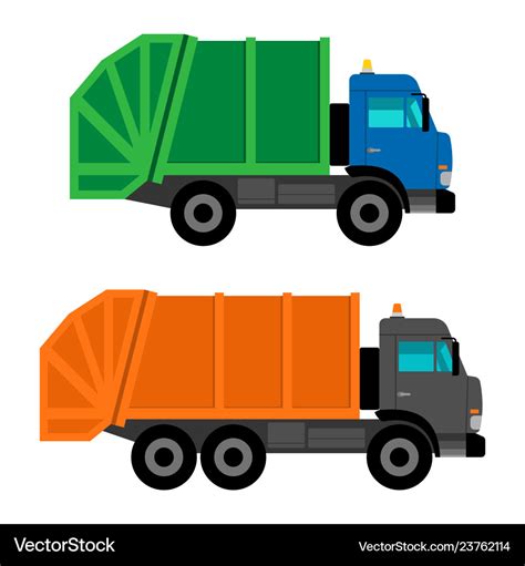 Cartoon garbage trucks Royalty Free Vector Image