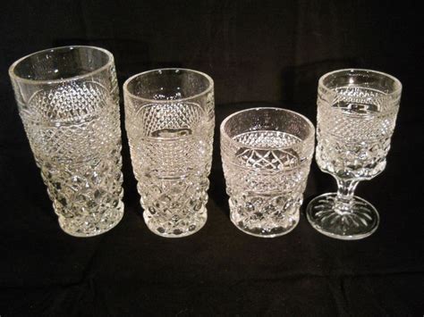 Vintage Anchor Hocking Glassware Wexford Pattern Crystal Set Of 28 ...