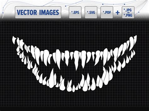 Smile Scary Teeth Vector Graphic Clipart Svg Eps Cmx Cdr - Etsy Canada