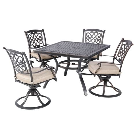 5 Piece Outdoor Dining Set Patio Furniture, Deep Cushioned Aluminum ...