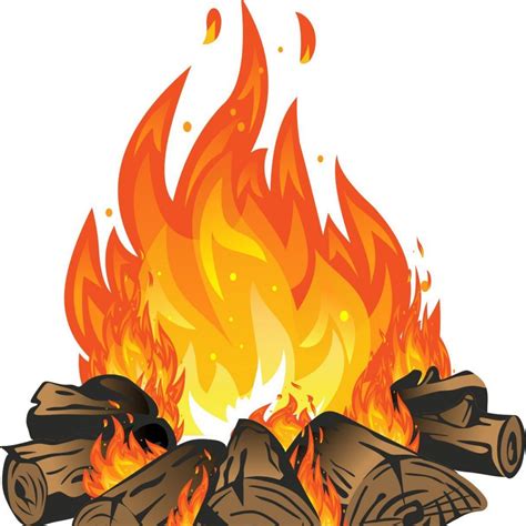 Cartoon Fire With Logs - An image of a cartoon camfire with logs and ...