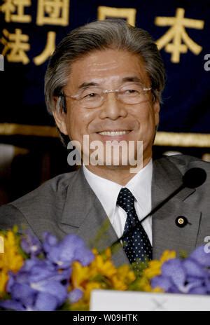 Japan's foreign minister Hirofumi Nakasone attends the press conference ...