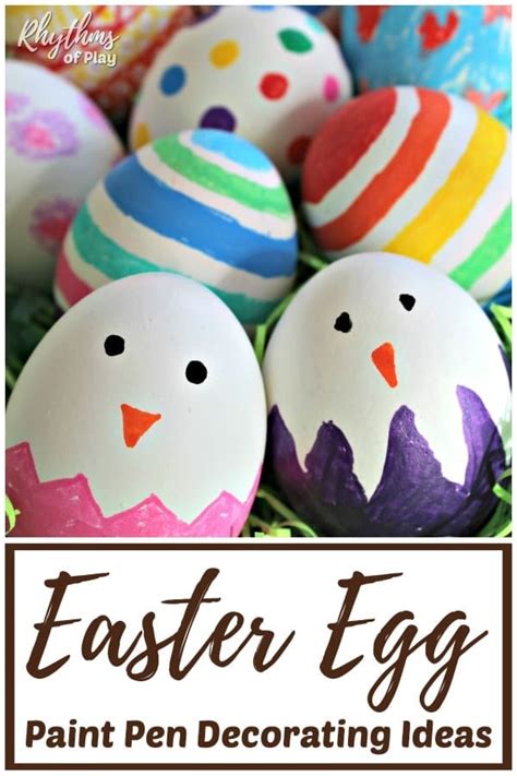 Marker and Paint Pen Easter Egg Decorating Ideas - Rhythms of Play