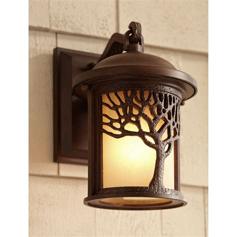 John Timberland Rustic Outdoor Wall Light Fixture Bronze 9 1/2" Tree ...