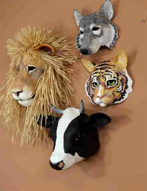 Pattern Set For Four Unique Paper Mache Animal Masks • Ultimate Paper Mache