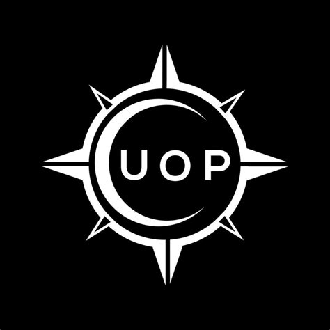 UOP abstract technology logo design on Black background. UOP creative ...