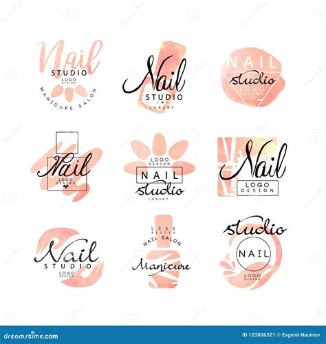 Manicure Nail Studio Logo Design Set, Creative Templates for Nail Bar ...