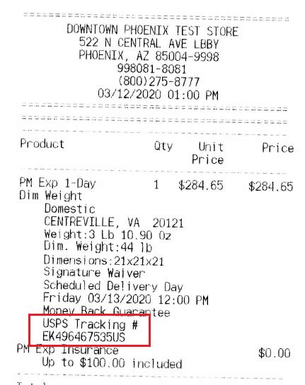 Domestic Express Mail Receipt. The Guaranteed Delivery Date (Mon 07/25 ...