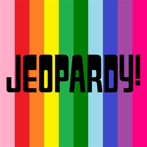 Image - Jeopardy! Logo in Vertical Rainbow Stripes Background in Black ...