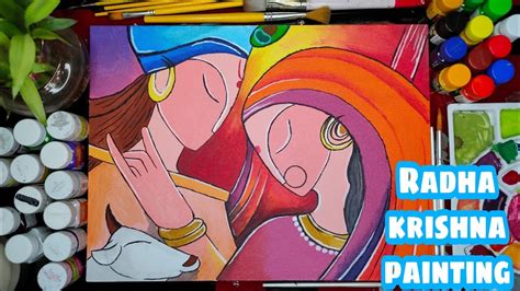 Radha krishna painting | abstract painting for beginners | Krishna ...