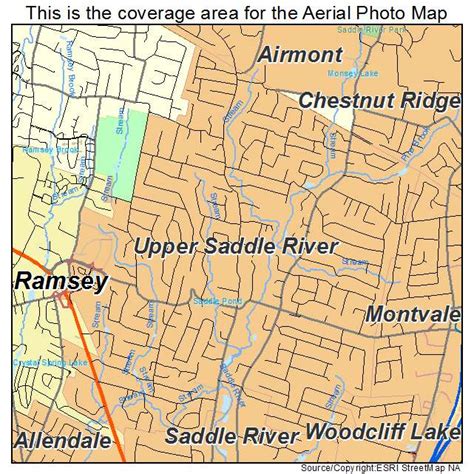 Aerial Photography Map of Upper Saddle River, NJ New Jersey