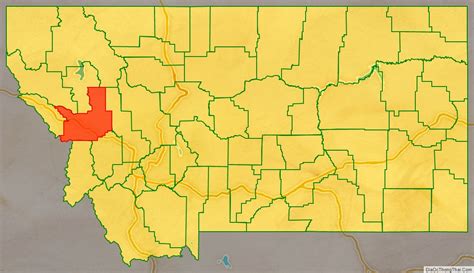 Map of Missoula County, Montana - Thong Thai Real