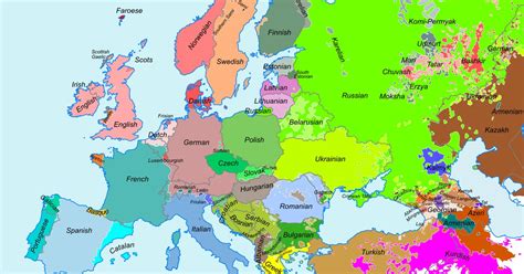 Europe Map by Languages Map Quiz