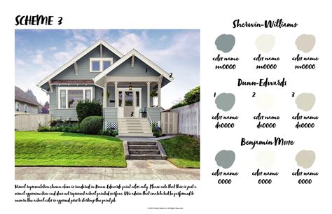 Craftsman Style Home Exterior Design Paint FOUR schemes with | Etsy