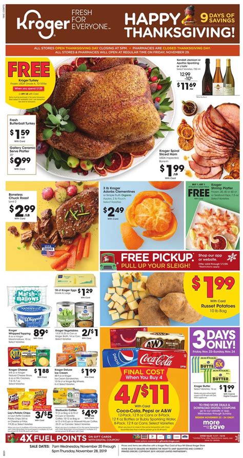 Kroger - Thanksgiving Ad 2019 Current weekly ad 11/20 - 11/28/2019 ...