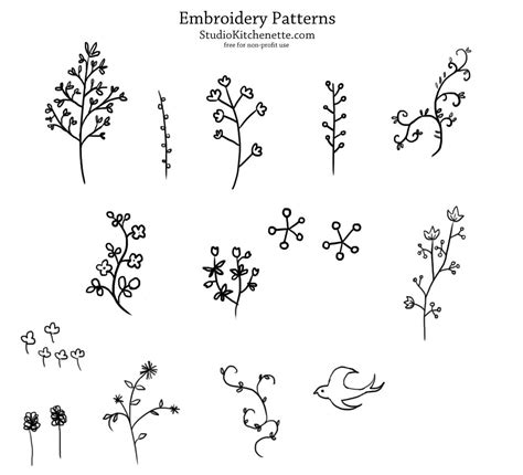 Embroidery Patterns via Studio Kitchenette | Floral embroidery patterns ...