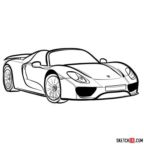 How to draw Porsche 918 Spyder | Porsche 918, Car drawing easy, Cartoon ...