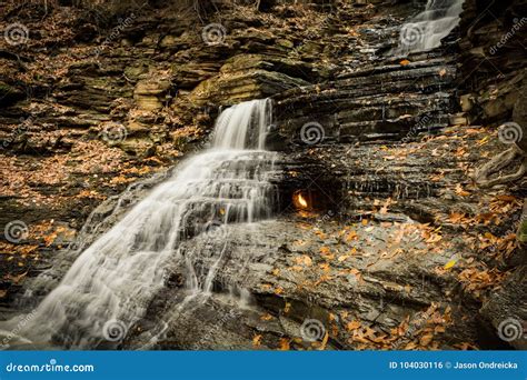 Eternal Flame Waterfall in New York Stock Photo - Image of erie, fall ...