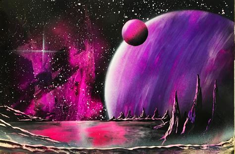 Spray paint art Space painting Giant planets Nebula art Bright | Etsy