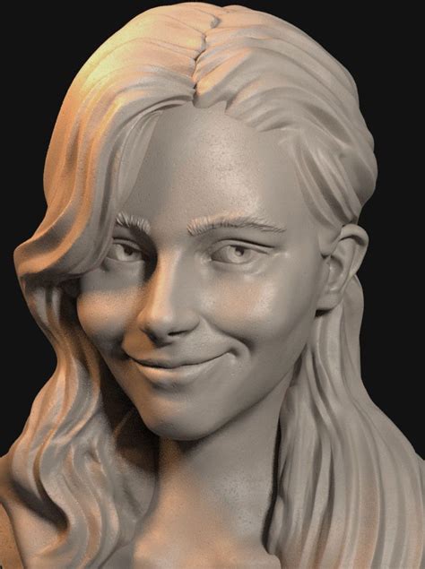 ArtStation - Smiling Girl, Dave Whitaker | Portrait sculpture ...