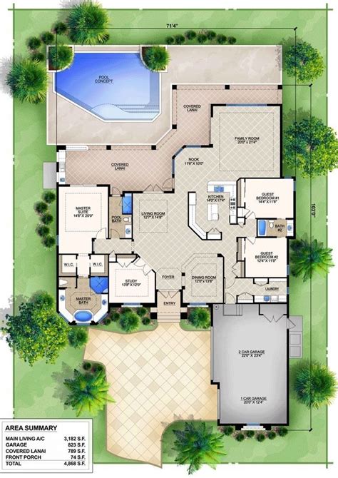 Modern House Floor Plans With Indoor Pool