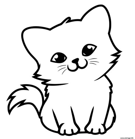 Coloriage adorable petit chaton - JeColorie.com