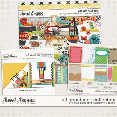 Digital Scrapbook Kit: All About Me : Collection by Studio Basic and ...