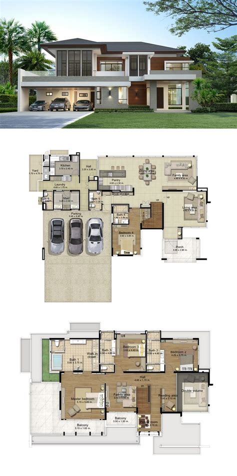 LAND AND HOUSES | Modern house floor plans, House layout plans, Modern ...