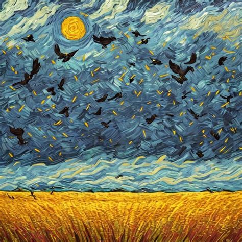 Wheatfield with Crows, also titled Wheatfields under...