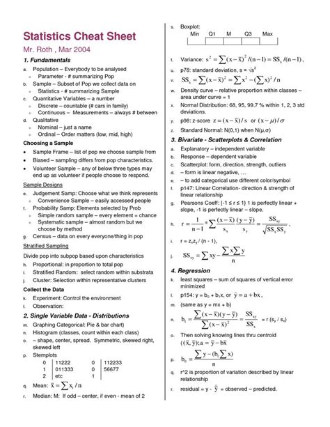 statistics cheat sheet | Statistics math, Statistics symbols, Data ...