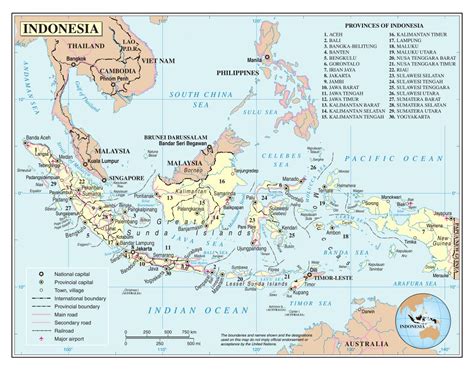 Large detailed political and administrative map of Indonesia with roads ...