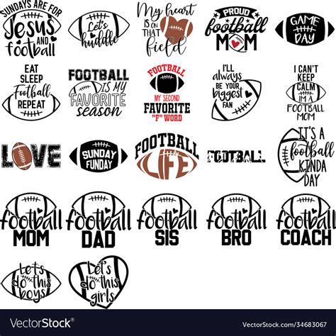 Collection football phrases slogans or quotes Vector Image