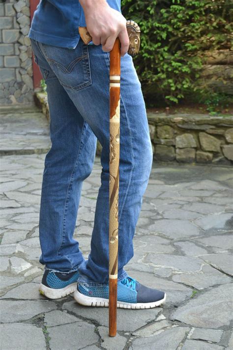 BUY Handmade designer beautiful varnished carved wooden walking cane for men Sheep 1606546224 ...