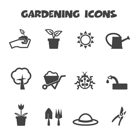 gardening icons symbol 633483 Vector Art at Vecteezy