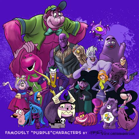 Famously Purple Characters Cartoon