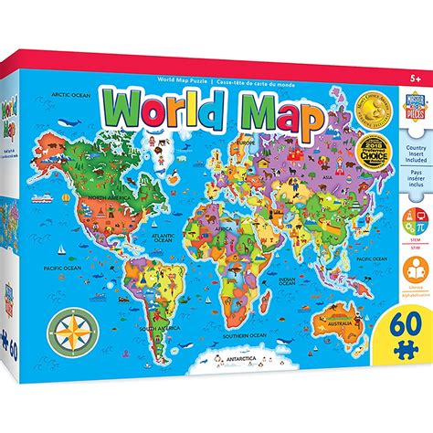 MasterPieces Edu-Map Puzzles - World Map 60 Piece Puzzle - Walmart.com