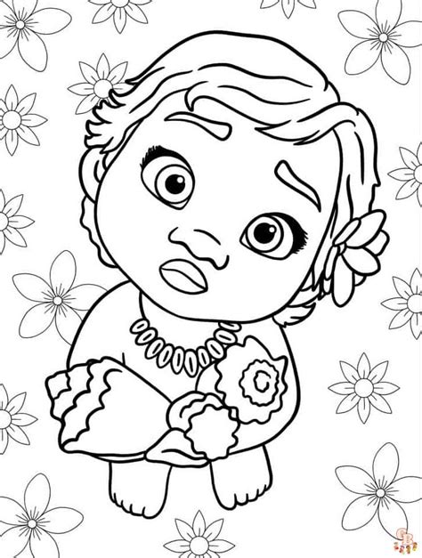 Explore the Joy of Coloring with Baby Moana Coloring Pages