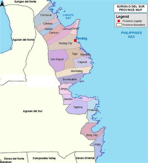 Map of Surigao del Sur