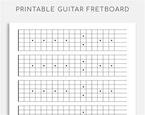 Printable Guitar Neck Diagram. Blank Guitar Fretboard. Blank - Etsy ...