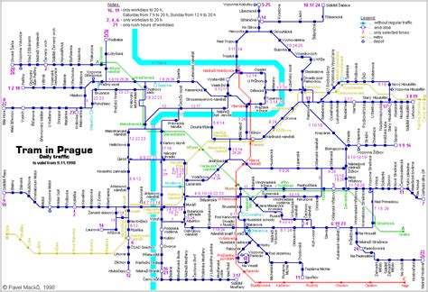 nycsubway.org: Prague Tram Route Map