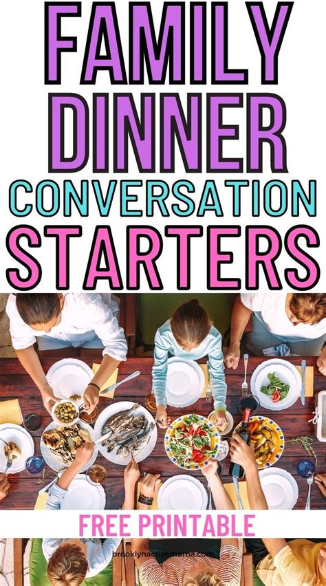 Family Dinner Conversation Starters - Free Printable Sheet of over 50 ...