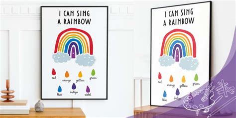 I Can Sing a Rainbow Nursery Rhyme Poster (teacher made)