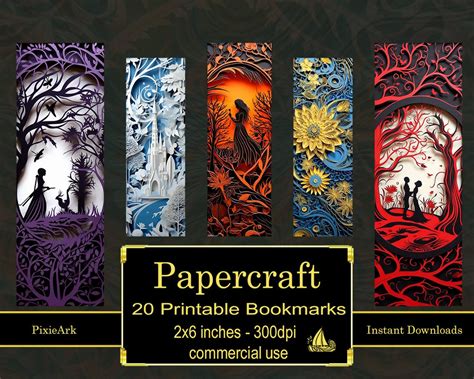 Papercraft Printable Bookmarks Bookmark Designs Digital - Etsy